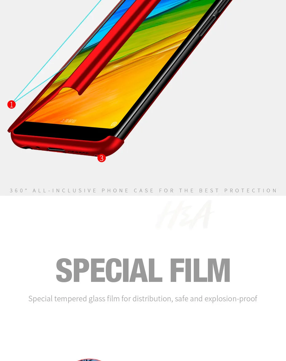 Luxury 360 Full Protective Case For Xiaomi Redmi Note 6 5A 5 Pro Phone Case Glass For Redmi S2 6A 6 Pro 5 Plus 5A Case Glass