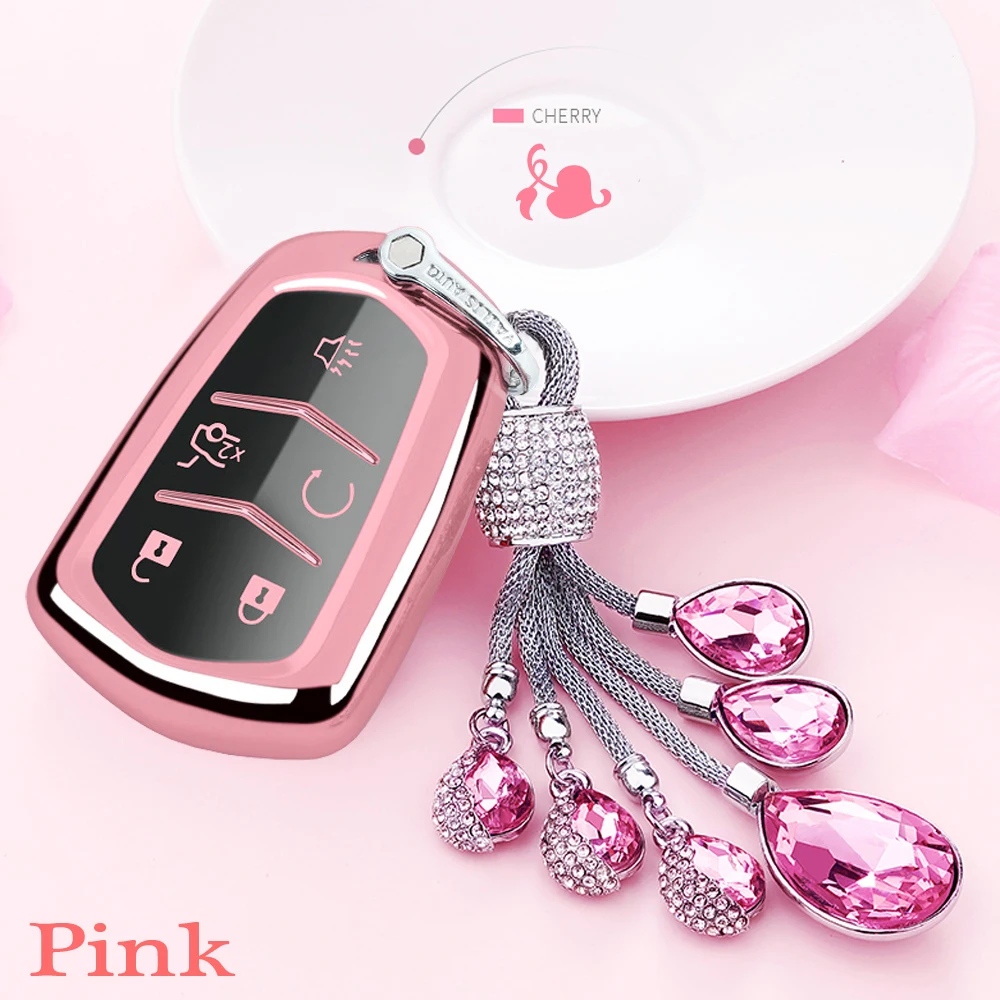 

Car key Shell Set Cover Case For Cadillac Escalade XTS ATS CTS SRX CT6 ATS-L XT5 TPU Soft key Bag Wallet All-Inclusive Protect