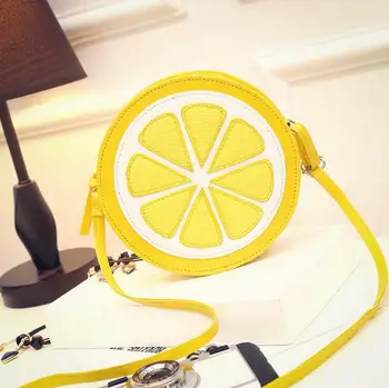 

Summer Korean female bag quality pu leather women bag messenger bag shoulder bag cute orange fashion personality round package