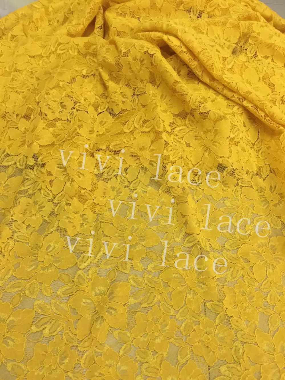 

tt004# 10 yards/lot yellow cord french flower embroidery lace for bridal wedding dress /evening dress/party