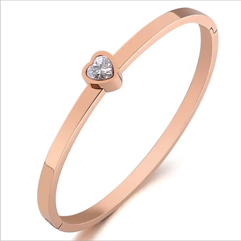 

Rose Gold-color Vacuum Plating Titanium Bangle Hand-ring For Women 316 L Stainless Steel No Fade No Allergy