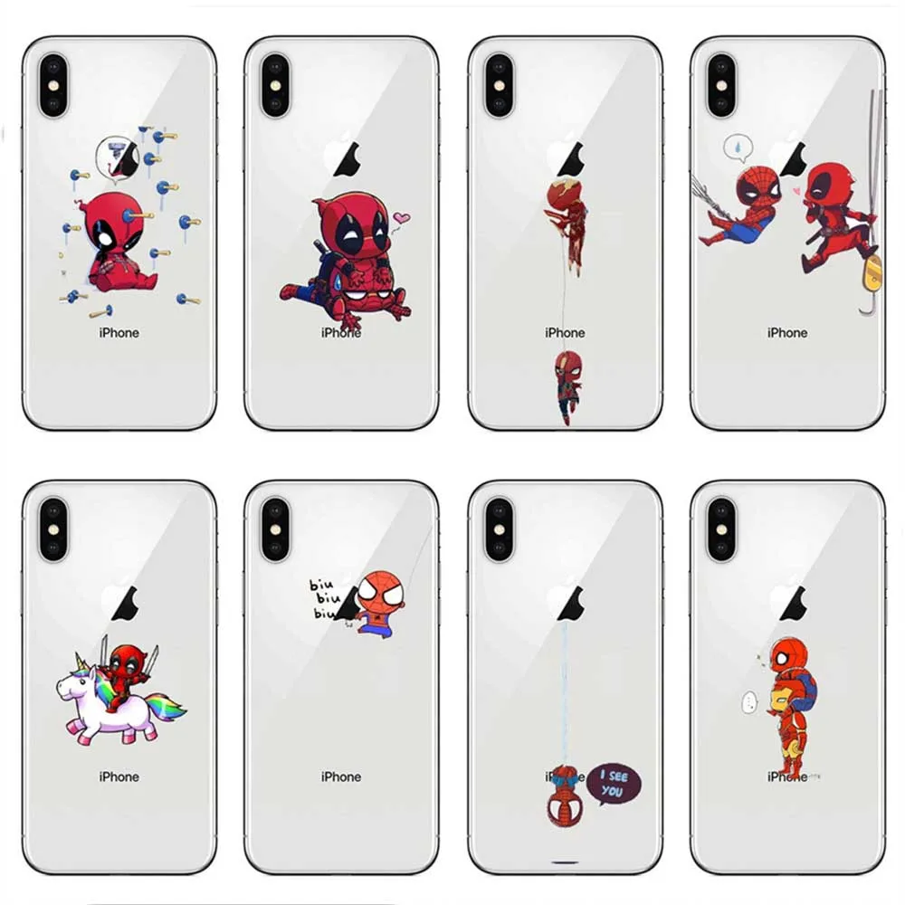 Прохладный Дэдпул Единорог чехол для iPhone X XR XS Макс 5 6 7 8 s SE плюс супергероя