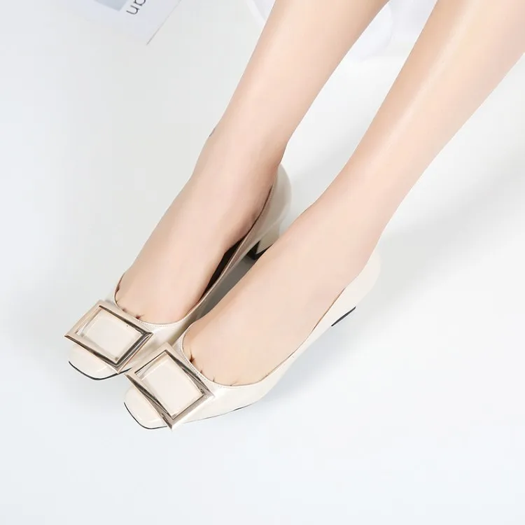 

Big Size 11 12 13 ladies high heels women shoes woman pumps Rough heel, shallow mouth, square head and wide set of women's shoes