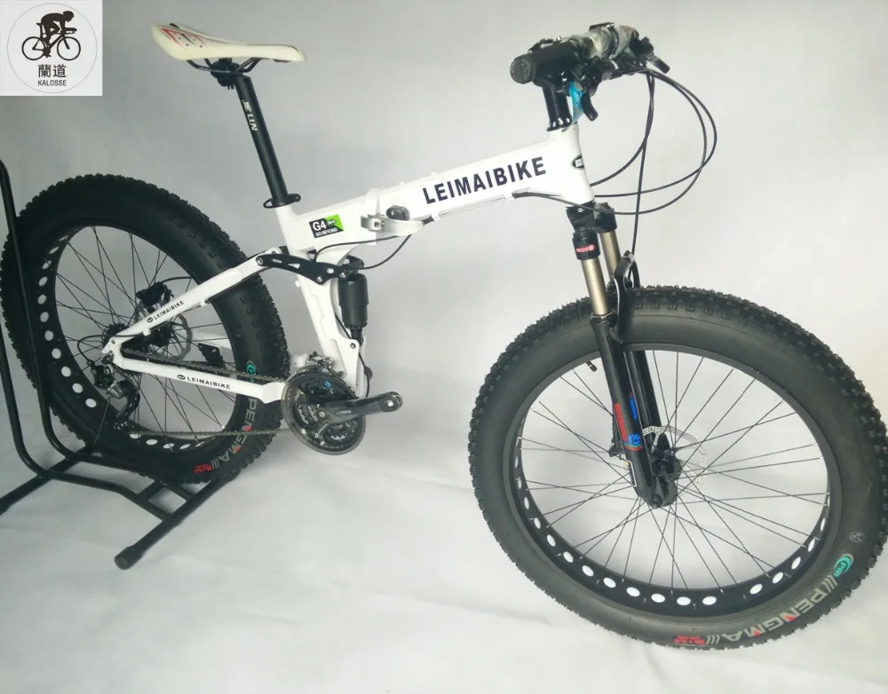 Perfect Kalosse Full suspension  alloy frame  Snow  bicycle, 26/20*4.0 inch  21/24/27/30speed ,26*17 fat bikes   tyre dirt bike 30