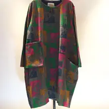 Женская весенняя одежда размера плюс, Асимметричная рубашка с геометрическим принтом