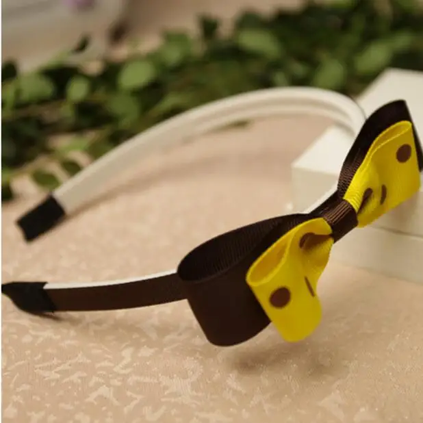 

Free Shipping Wholesale Girls Womens Cute Yellow Bowknot Ribbon Hair Hoop Accessory Bow Hairband