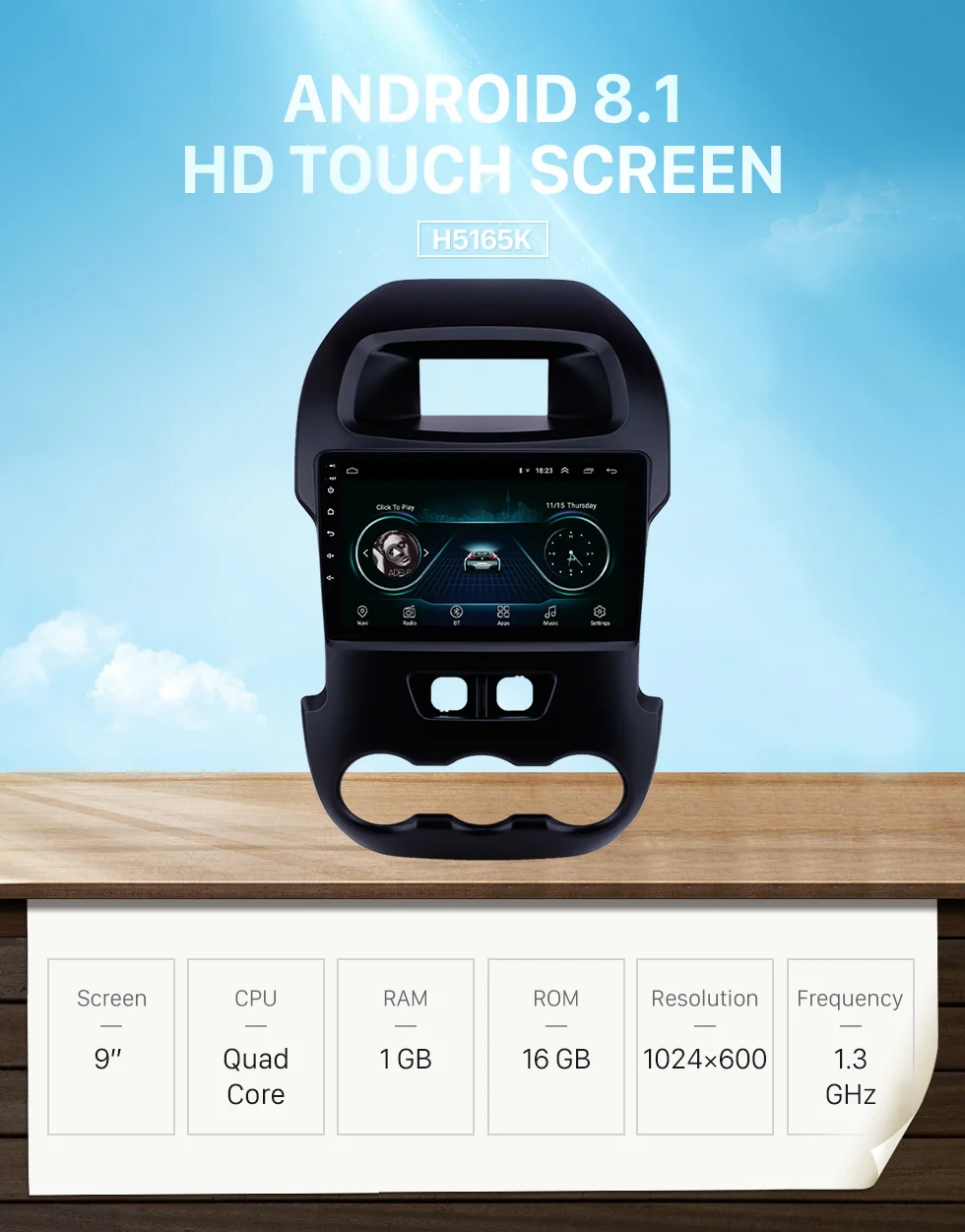 Perfect Harfey GPS Car Radio for Ford Ranger 2011-2014 9" Android 8.1 with Bluetooth HD Touchscreen support TPMS SWC Carplay Digital TV 0