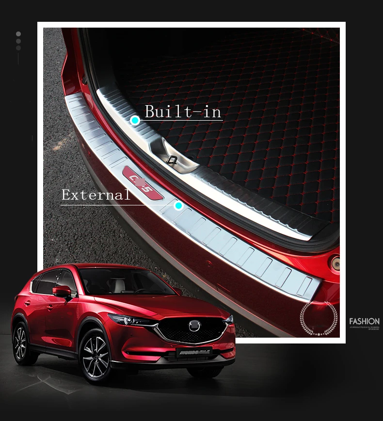 Автомобильные аксессуары подходят для Mazda CX-5 CX5- нержавеющая сталь внутренний и внешний задний бампер защитная пластина защитная крышка 2 шт