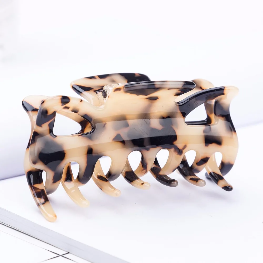 

Women Hair Clip Large Size Acetate Hairpins Solid Color Women Hair Crab Hair Claws Women Make UP Washing Tool Hair Accessories