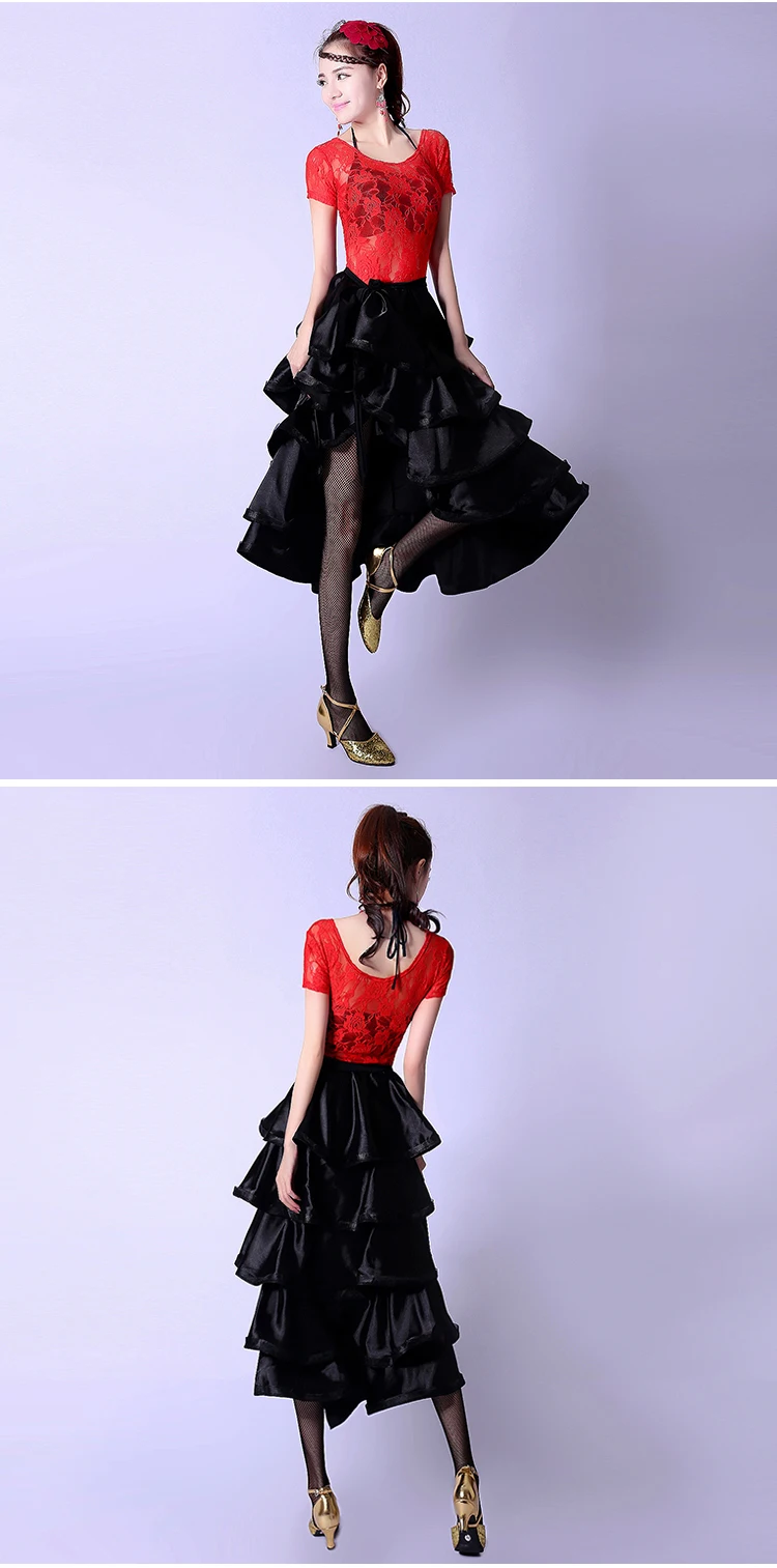 Профессиональная юбка для латинских танцев коррида танец плащ для выступлений Торт Фартук Юбка треугольной формы танцевальные костюмы фламенко