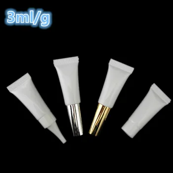 

3G white Cosmetic Cream Tube,3ml Plastic Soft tube,for eye cream/gel/mildy wash/essence fluid/hand cream/sample container