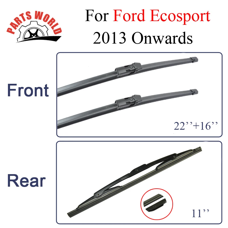 Wiper Blades For Ford Ecosport 2013 2014 2015 2016 Rubber Front And