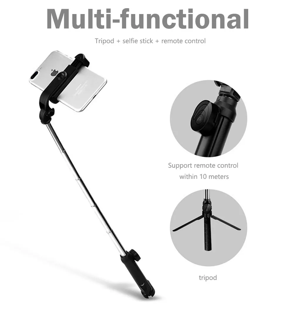 Wireless Bluetooth Selfie Stick Mini Tripod Extendable Monopod Universal Portable Handheld for IOS Android Smart Phone (5)