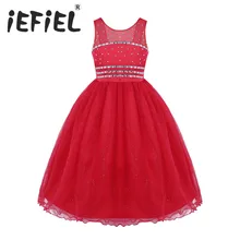 IEFiEL/Пышные Платья с цветочным узором для маленьких девочек на свадьбу и вечерние платья для первого причастия для девочек, праздничное платье принцессы