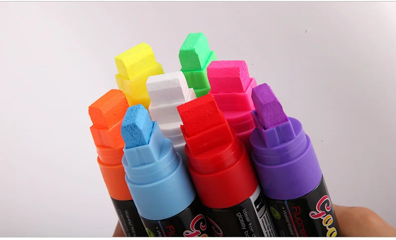Flashcolor хайлайтер 15 мм Жидкий Мел маркер ручка широкий наконечник для Светодиодный блокнот 8 шт. стираемый нетоксичный оконный маркер ручка