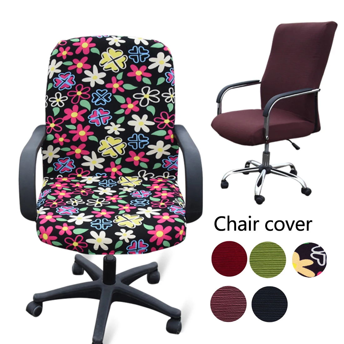 

Elasticity Office Computer Chair Cover Side Arm Chair Cover Recouvre Chaise Stretch Rotating Lift Chair Cover Without Chair