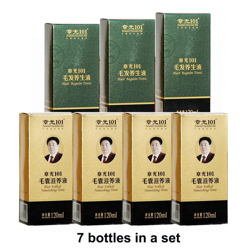 Zhangguang 101 Hair Follicle Nourishing Tonic 4 bottles + Hair Regain Tonic 3 bottles,  7 pieces in a lot  Hair Regrowth sets