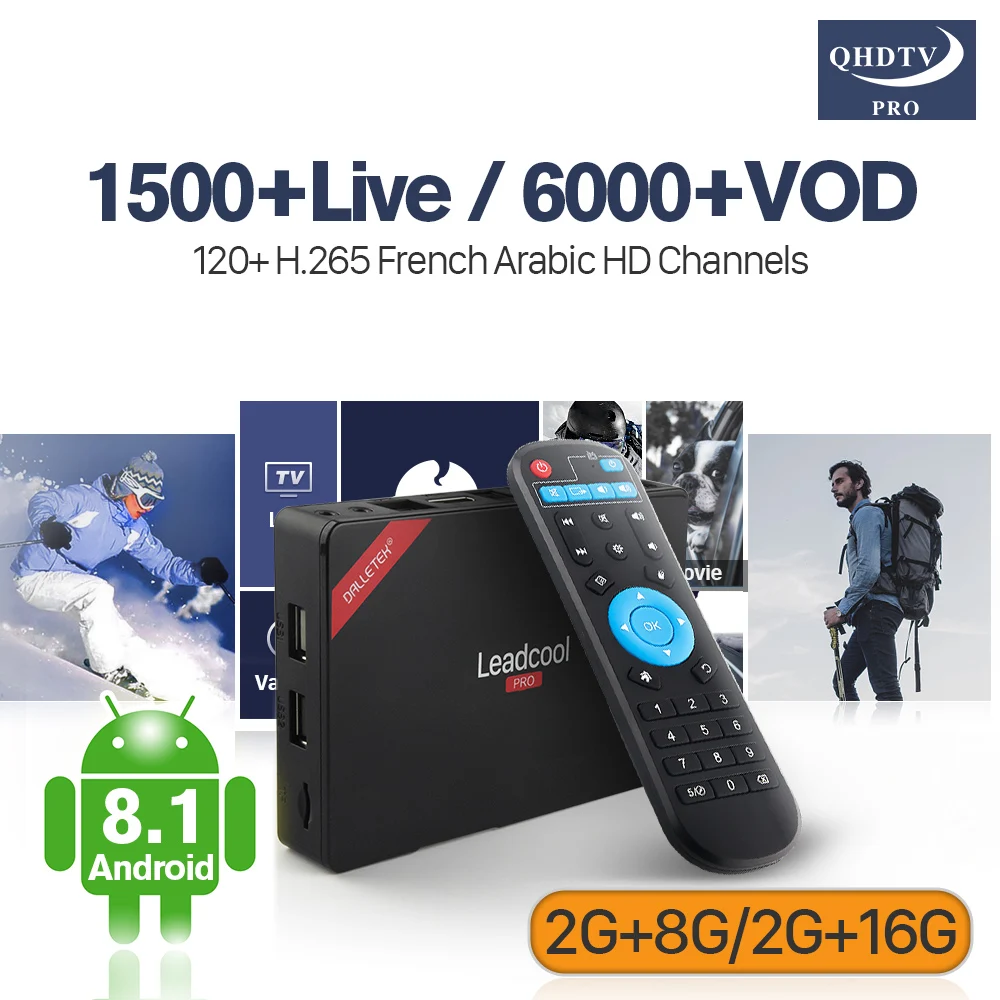 

4K Subscription IPTV Leadcool Pro RK3229 Android 8.1 2G+8G 2G+16G IPTV 4K Decoder 1 Year Box France Arabic Spain QHDTV Pro