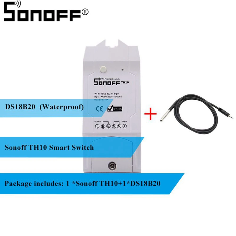 

Sonoff TH16 TH10 Smart Wifi Switch Monitoring Temperature Humidity Wifi Home Automation Kit Works With Alexa Google Home