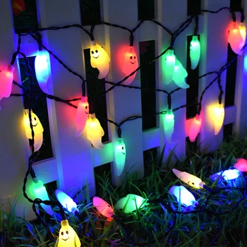 

Solar Christmas Decorations String Lights 30/50 LED Waterproof Cute Ghost LED Holiday Light for Outdoor Decor 2 Modes Lighting