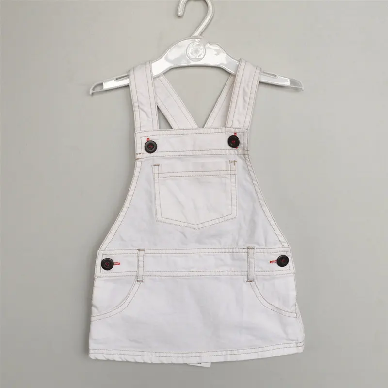 Hot sale girl pure cotton jean skirt Suspender cute casual knee length