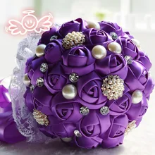 Лидер продаж ручной работы высокое качество искусственный жемчуг бисером розы цветок невесты Свадебный букет D187