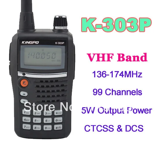 

2013 New Kingpo K-303P VHF 136-174MHz 5W 99CH FM Portable Two-way Radio Handheld Transceiver Freeshipping