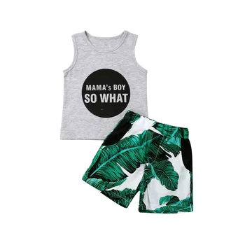 

Mama's Boy 1-6Y Kids Baby Boy Sleeveless Vest Tops Print Shorts Beachwear Boho Summer Clothes Set