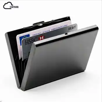 

New Men Women Card Holder Stainless Steel Silver Metal Case Credit Card Business Hot Sales