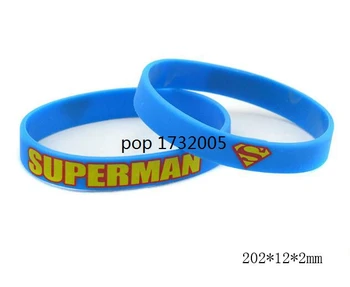 

Free Shipping 20 pcs superman Wristband Silicone Promotion Gift Filled In Color Bracelet HH-16