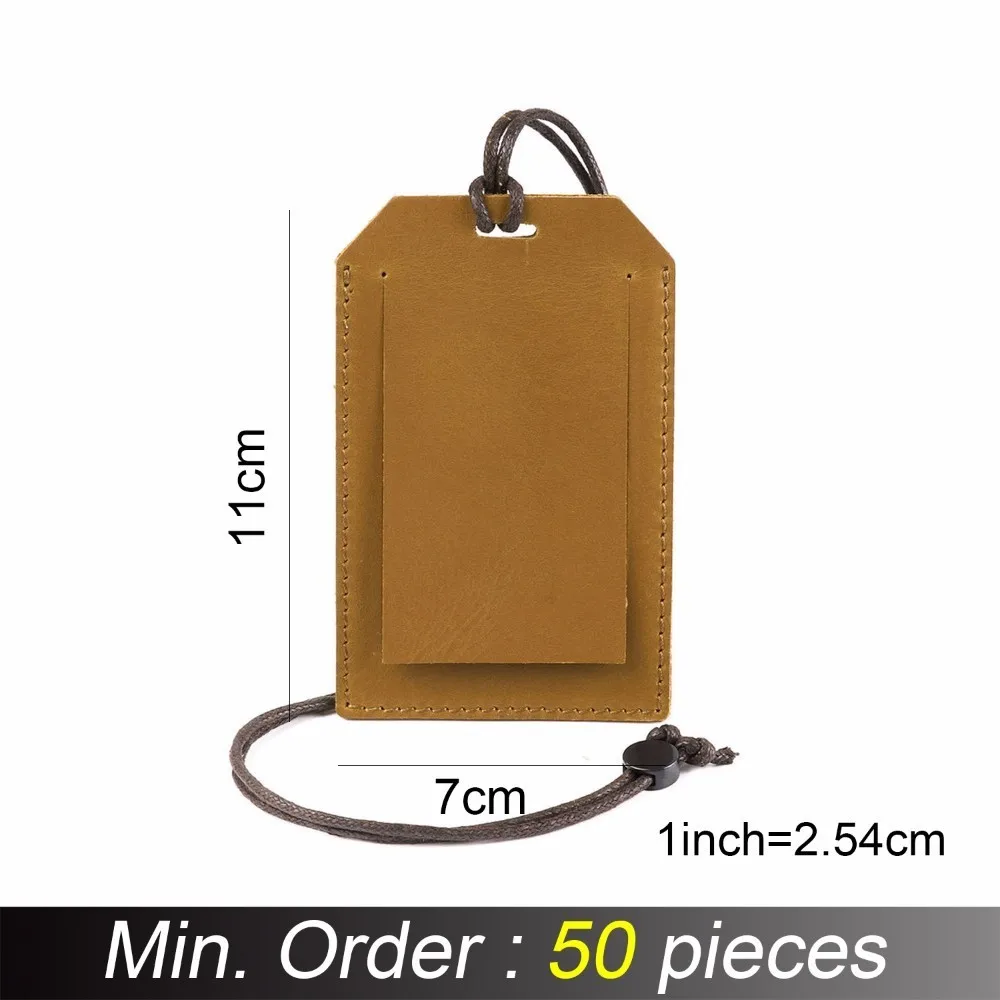 

50 pieces / lot 11x7cm Genuine Leather Credit ID Card Holder Vintage School Card Holder Bus Card Holder Cover Retro Wallets