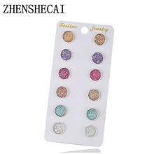 Модные комплекты, Круглый квадратный шар, сплав, кристалл, серьги с жемчугом для женщин,, Симпатичные серьги-гвоздики, наборы