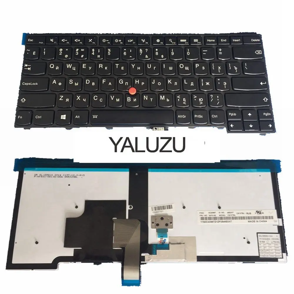 Клавиатура YALUZU для ноутбука LENOVO русская клавиатура с подсветкой ThinkPad T440S T440P T440 E431