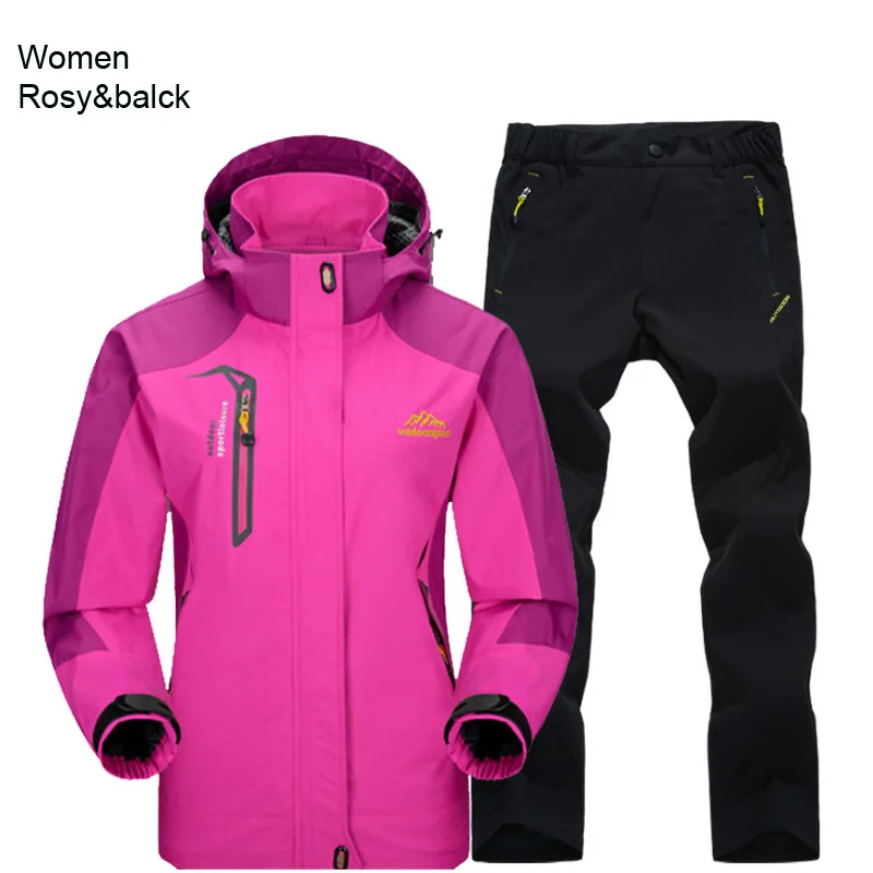 Hiking Jackets TRVLWEGO Spring And Autumn Outdoor Travel Hiking Camping Jacket Pants Women's Suit Windbreak Trekking Single Coat Trousers