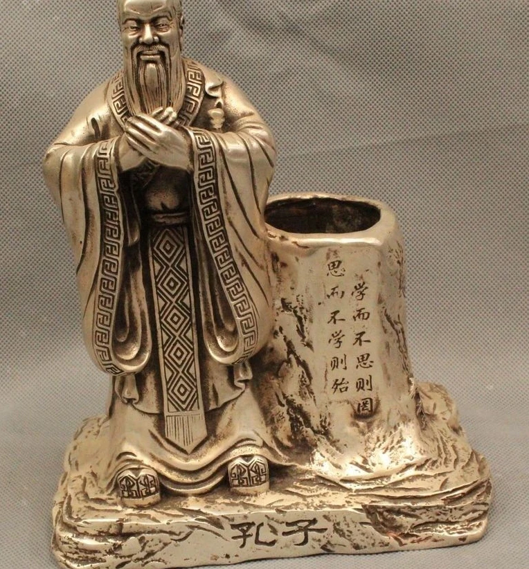 

5" Marked Chinese China Silver phoenix Statue Incense Burner Censer Statue