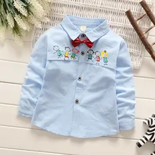 Autumn Casual Character Shirts For Boys Fashion Cotton Regular School Blouses Full Sleeve Shirt Blouses For School Girls ss025