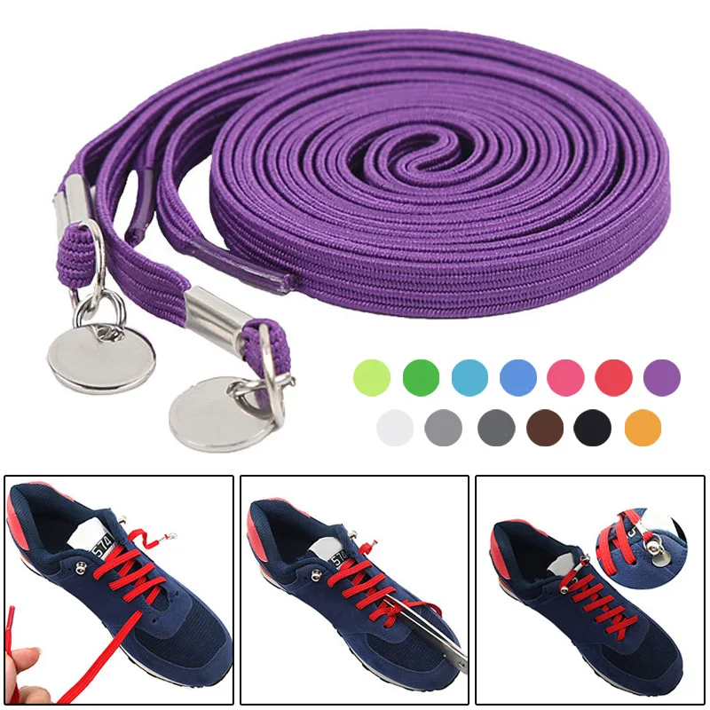 

No Tie Shoe Laces Elastic Buckle Lock Lace System Lock Sports Runners Shoelaces E2S