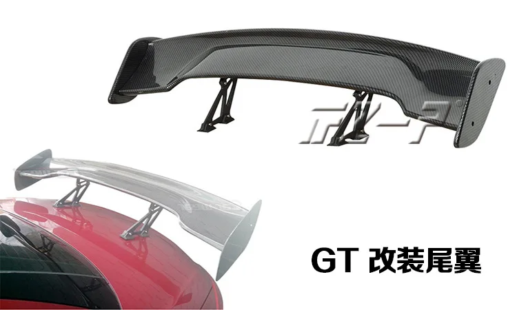 Car Tail Exterior Trim 145CM ABS Spoilers GT Carbon Fiber Tail Wing Wing Racing Sedan Wings Car styling