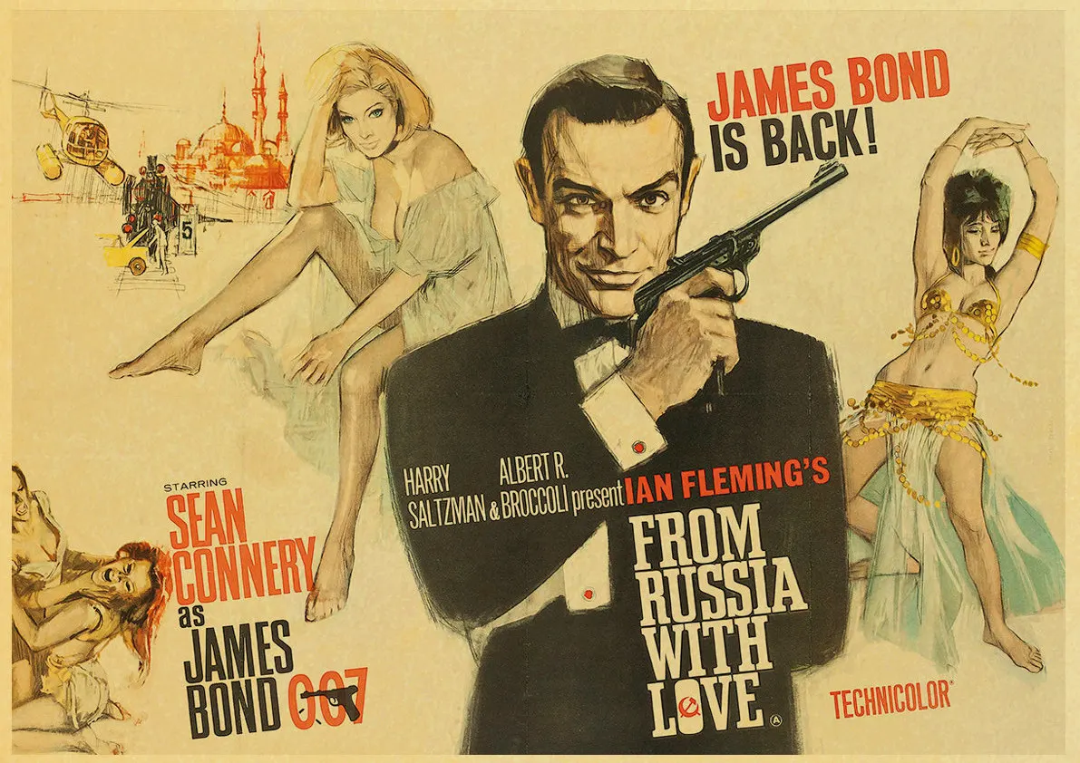 007 Джеймс Бонд серия постер из России с любовью Vinatge плакаты домашний декор для бара настенный Декор печать на крафт-бумаге