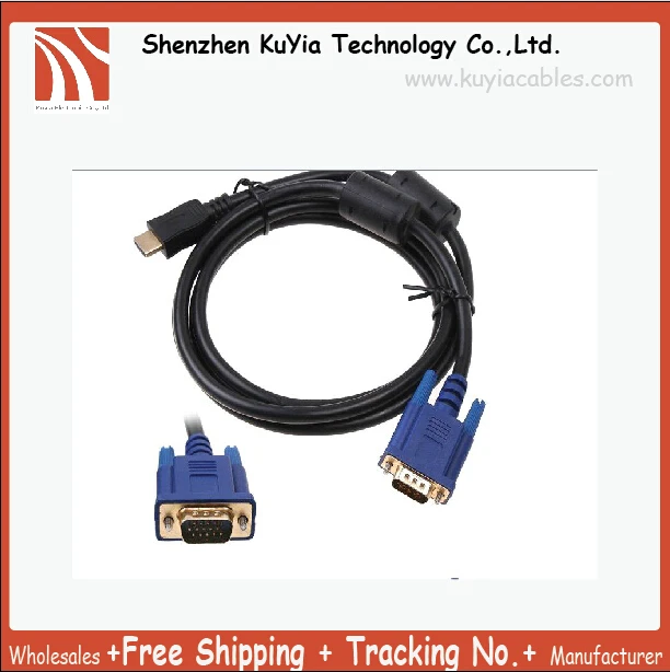 

HDMI Gold Male to VGA HD-15 Cable 6FT 1.8M HDMI to VGA cable Free shipping