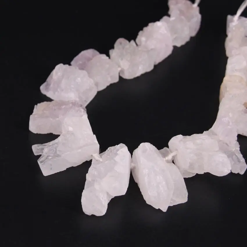 

15.5"/strand Natural White Amethysts Quartz Geode Druzy Top Drilled Rectangular Nugget Beads,Raw Crystal Drusy Slab Pendants