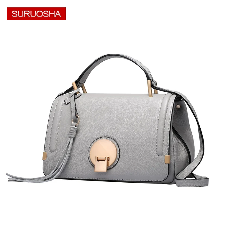 

European High Qualty Real Leather Handbag Women Genuine Leather Tote Handle Bags Luxury Fashion Brand Designer Bag for Women