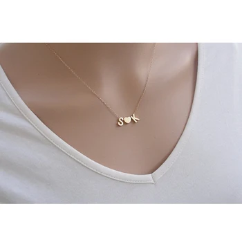

3pcs/Set Letter Initial Name Love Heart Necklace 26 Alphabet Couple Pendant Charm Jewelry Letter Chain love gift