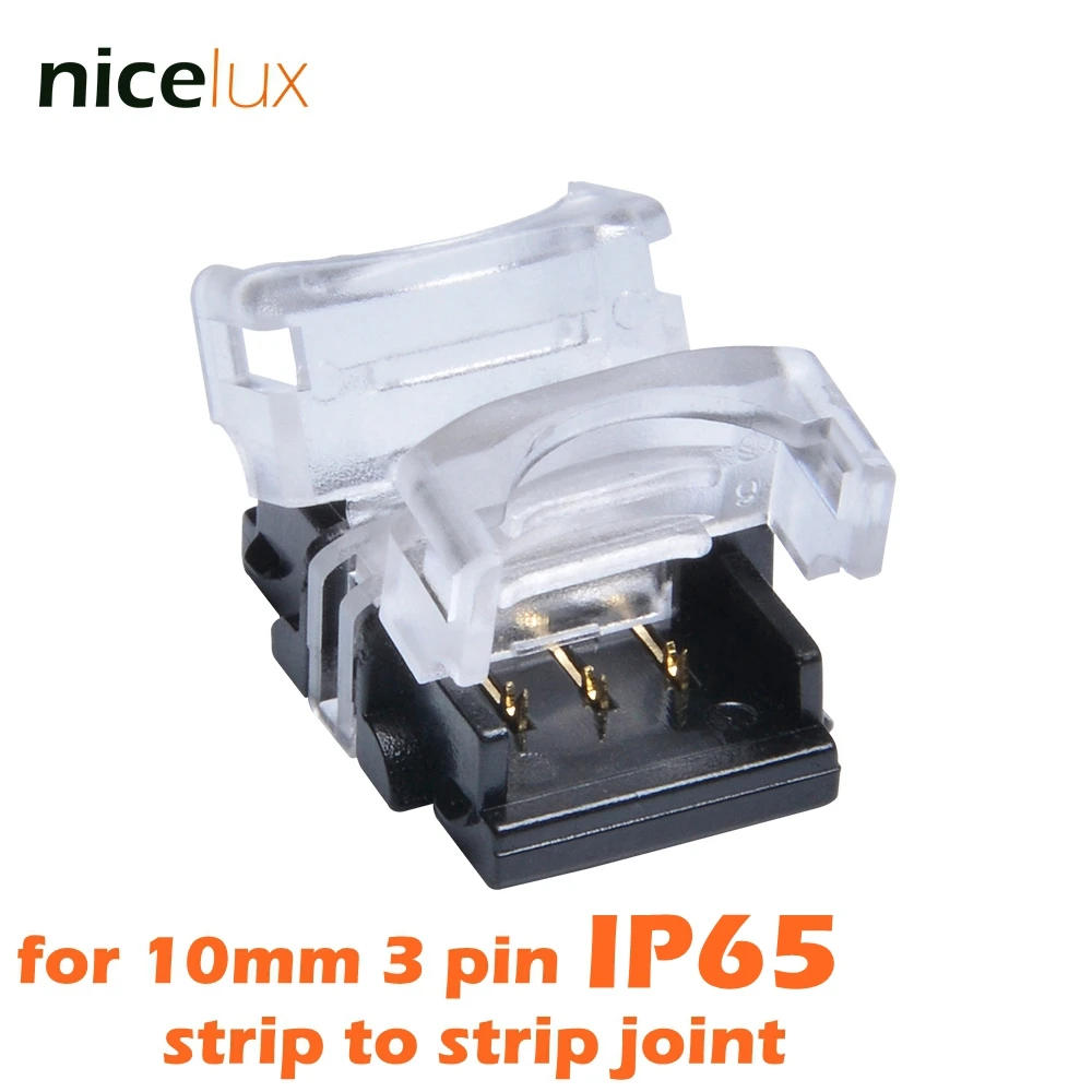 

10pcs Connector for 3 Pin 10mm IP65 WS2812 Waterproof LED Digital Light Pixel Strip to Strip Connection WS2812B Connector