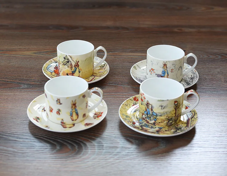 Bone China экспорт Британия кофейная чашка блюдце наборы Англия мультфильм Питер кролик красный чай чашка молоко послеобеденный чай блюдо костюм