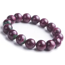 13 мм Природный Рубин цоизит браслет Для женщин женский зеленый красный стрейч Кристалл Круглый браслет из бисера