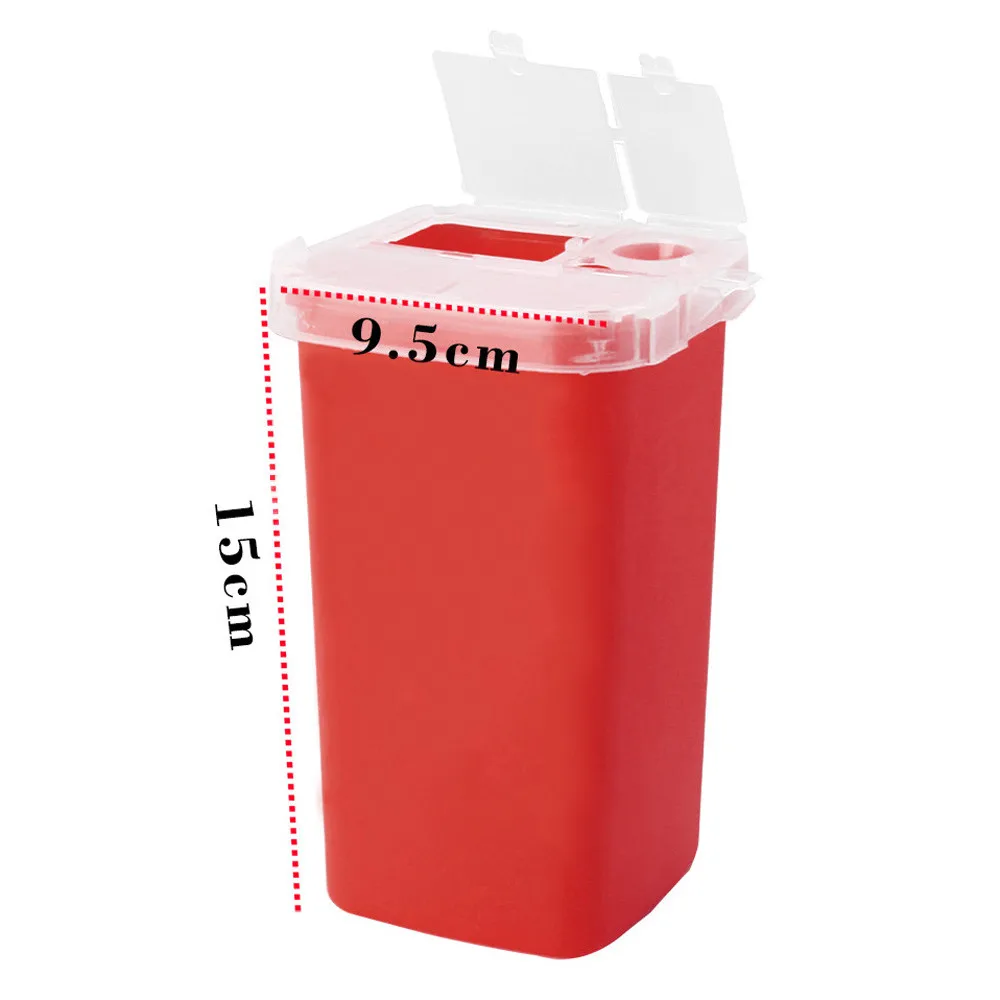 

DIVV plastic box Red Sharps Container Biohazard Needle Disposal Container storage organizer u71111