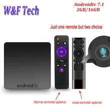 AX7 Smart Android tv BOX 2 Гб 16 Гб Amlogic S905W Quad Android tv 7,1 4K 2,4G wifi HD медиаплеер Поддержка голосового управления опционально