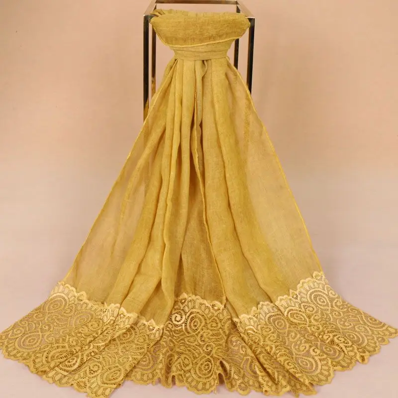 

2018 Hot Sale Cotton Lace Scarf Long Tie-dye Lace Scarves Shalws Wrap Hijab High Quality Muffler 10 Colors Free Shipping