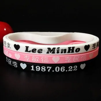 

100pcs Lee MinHo wristband silicone bracelets free shipping by ePacket